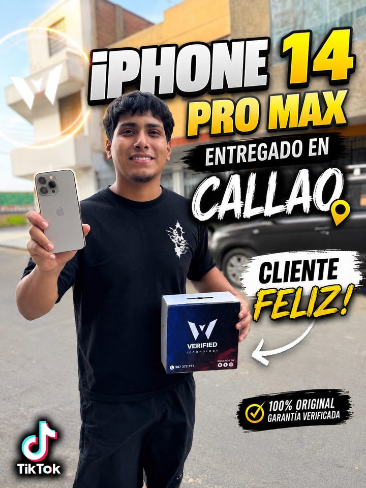 Cliente feliz tras comprar su iPhone en Verified Technology